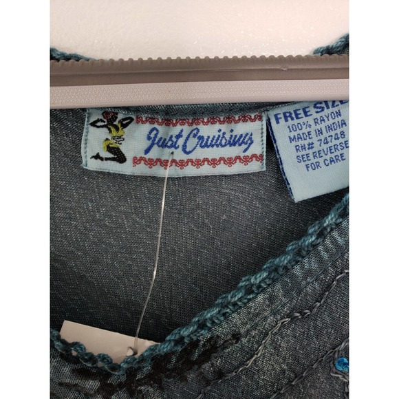 Just Cruising Dress Tent One Size Short Sleeve Tunic Earth Tones Brown Boho - Picture 6 of 8